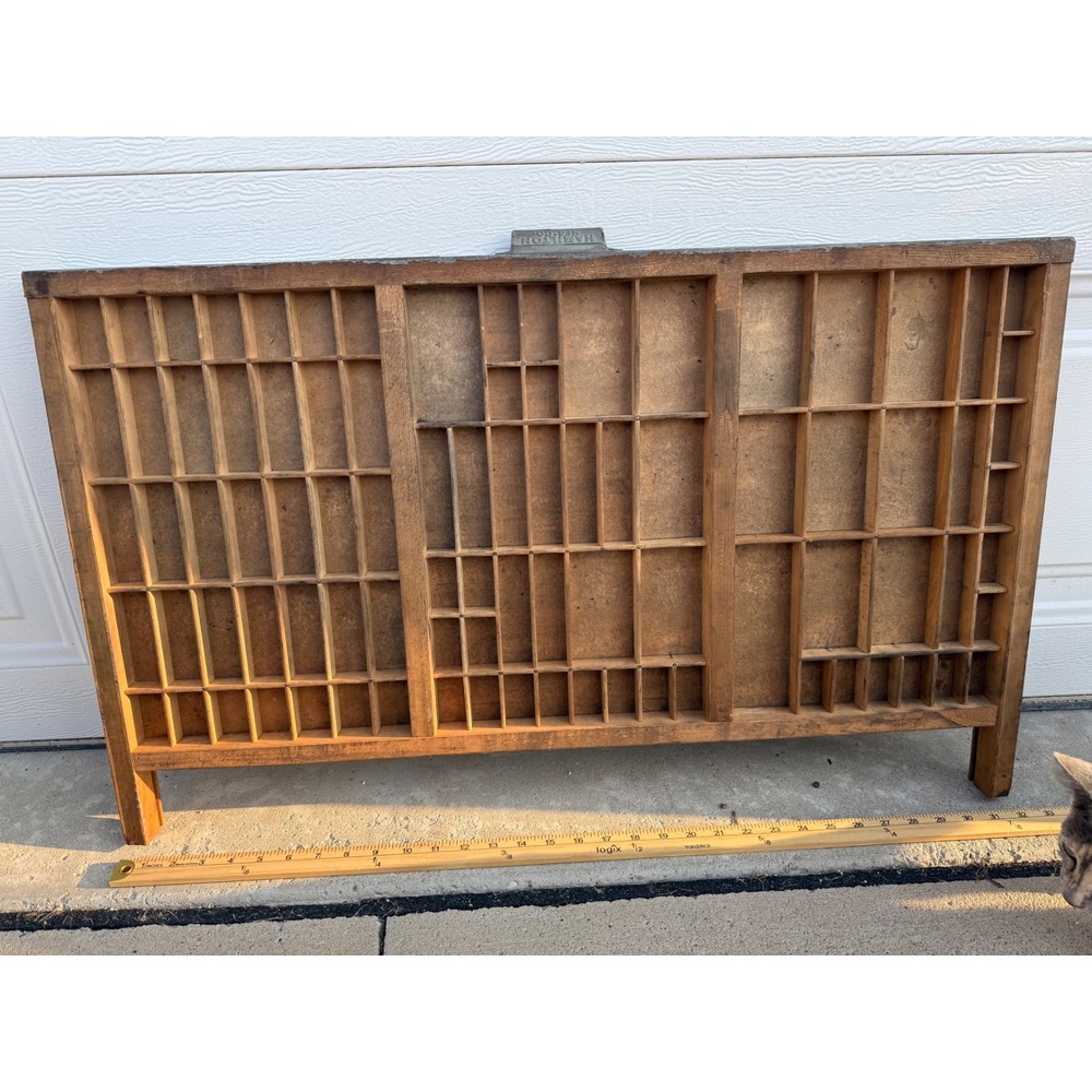 Vintage Hamilton Mfg Co Wooden Printers Drawer Letterpress Type Tray Shadow Box